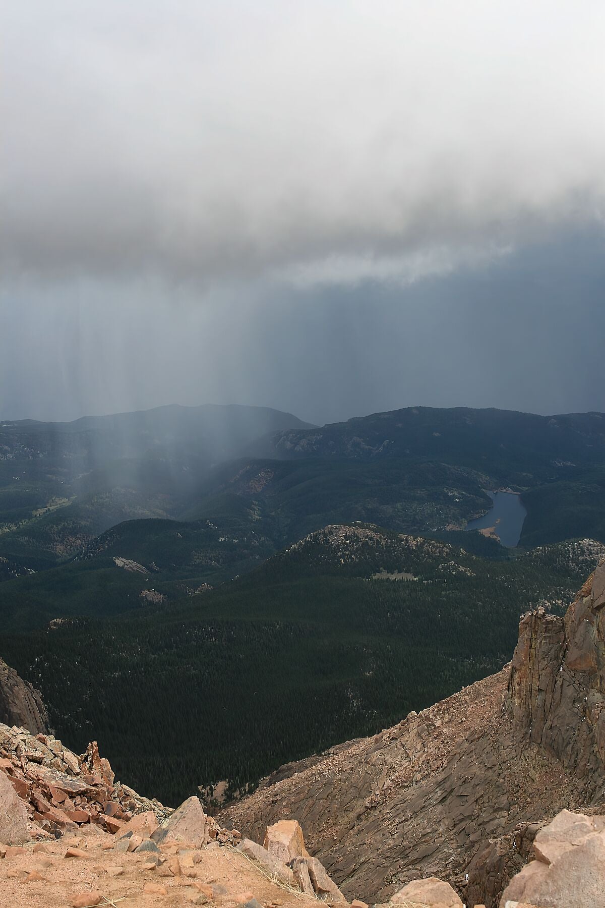Dramatic view from the top of the Rocky Mountains