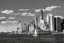 Load image into Gallery viewer, View of the Financial District from Governors Island in B&amp;W
