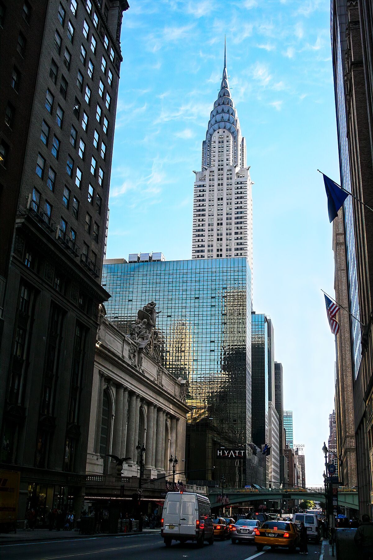 Vue de la 42ème rue avec Grand Central et Chrysler Building