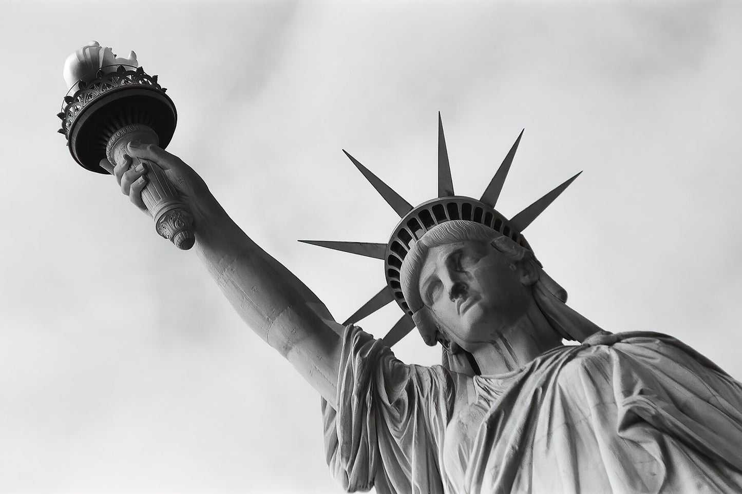 Portrait noir et blanc de Lady Liberty
