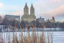 Load image into Gallery viewer, Central Park Lake and Upper West Side in winter

