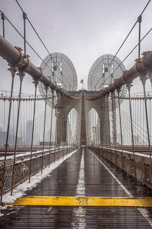 Puente de Brooklyn en invierno